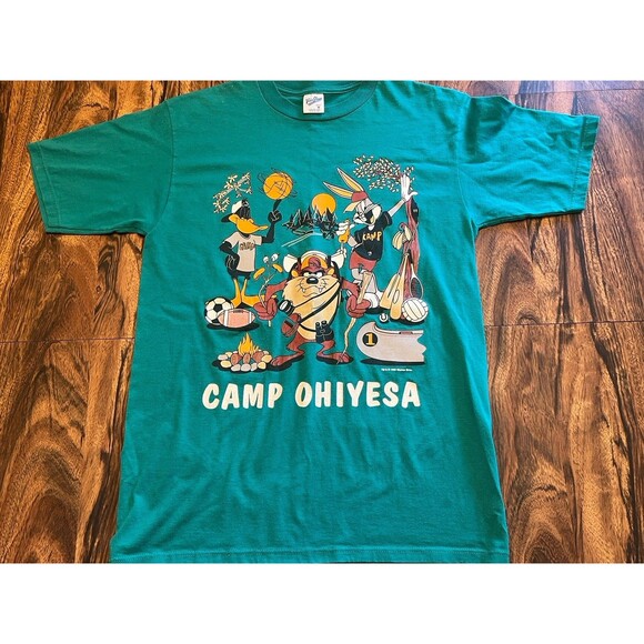 VTG ‘93 Looney Tunes/Camp Ohiyesa  T-Shirt Velva Sheen Sz M READ - Picture 1 of 13